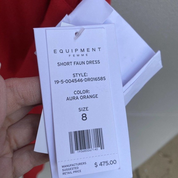 NEW EQUIPMENT Womens Sz 8 Scarlett Red Faun Twist Front Long Sleeve Dress $475 - Picture 6 of 8